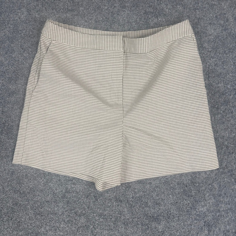 Worthington Shorts Womens Size 10 Brown Houndstooth Tailored Flat Front Dressy